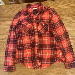 American Eagle Outfitters Kids Plaid Red and Black Shirt